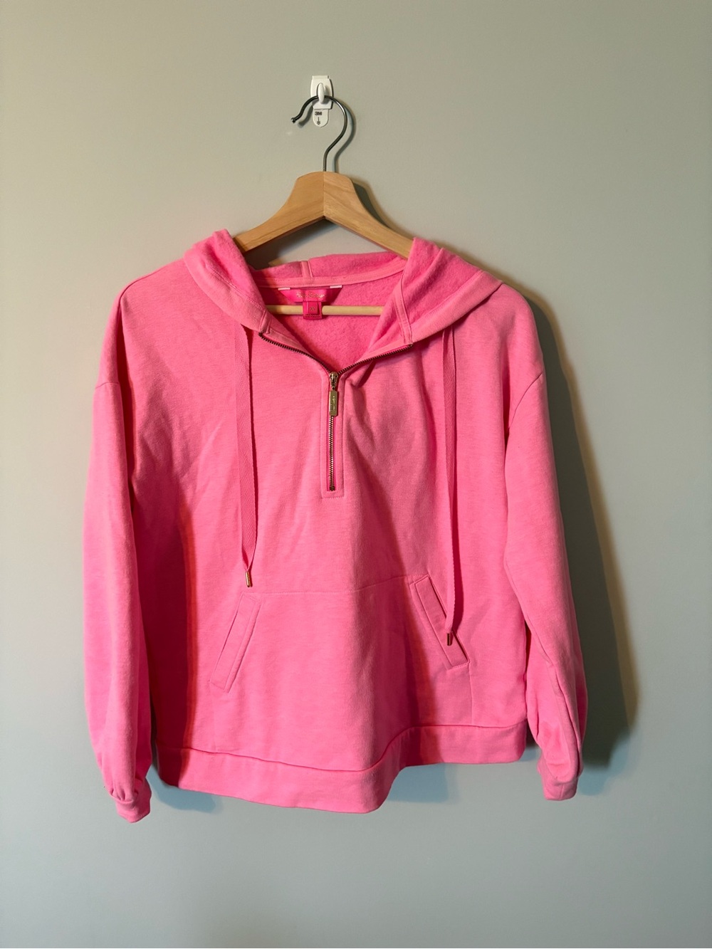 Lilly Pulitzer bright pink half-zip hoodie